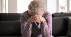 a stressed old lady