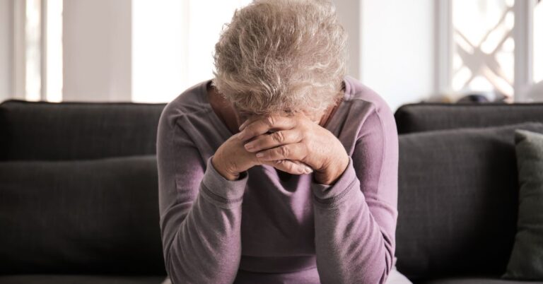 a stressed old lady